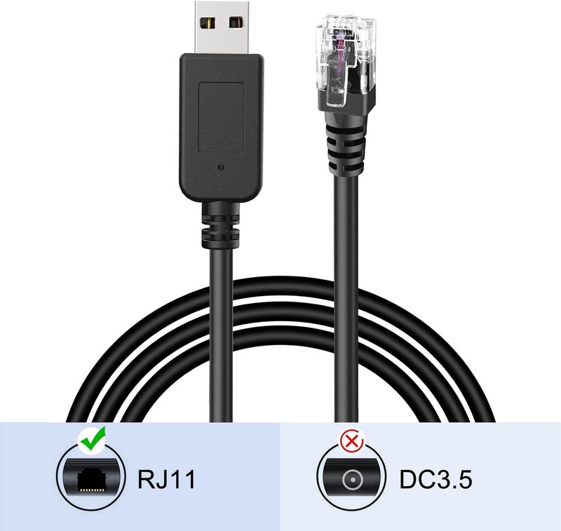 Jsvecip Radar Detector Cable, USB to RJ11 Plug Cable,for Escort Radenso XP Uniden Beltronics Cobra Whistler Radar Detector,Replacement Power Cable for Radar Detectors.(RJ11-6.56ft) - Image 4